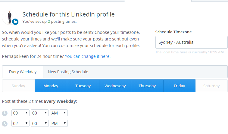 Linkedin posting schedule