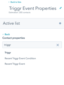 Triggr Event Property Data